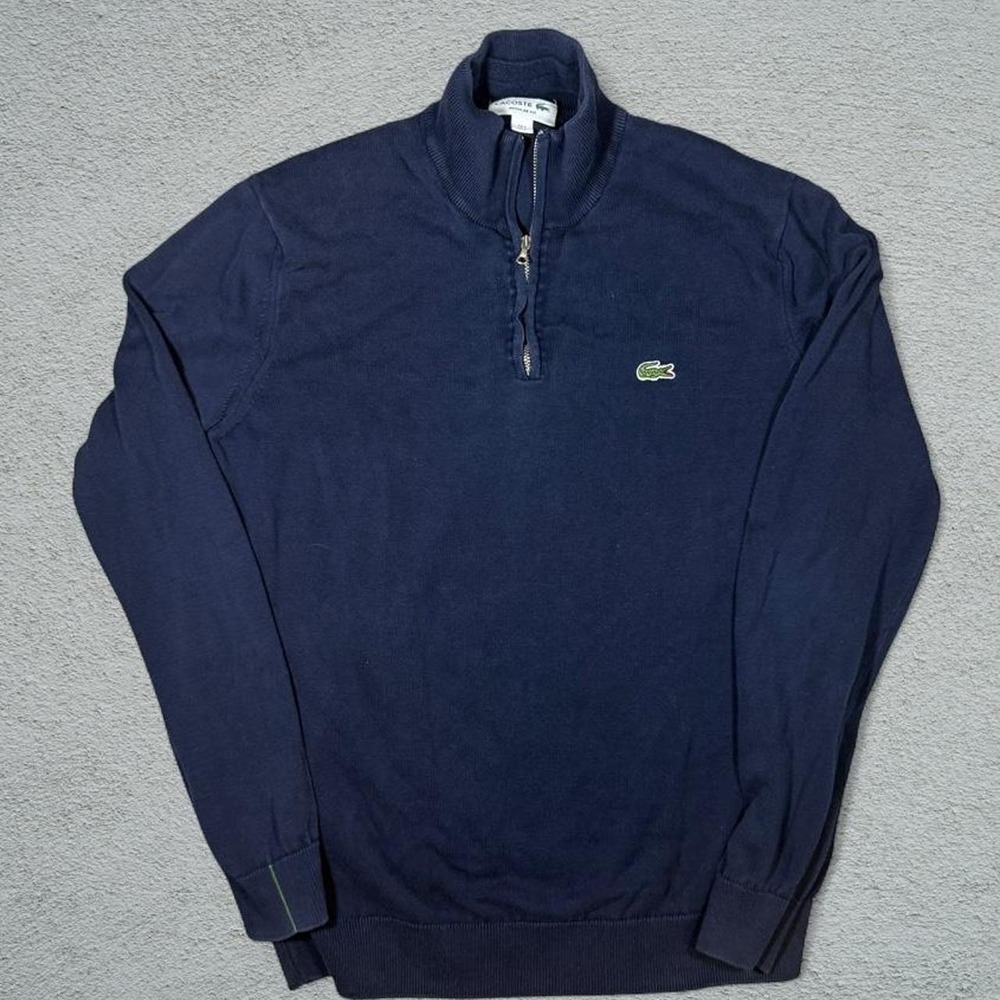 Navy Lacoste quarter zip sweatshirt